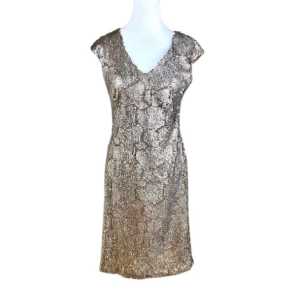 Sue Wong Dress Gold Sequins Party Cocktail (6)